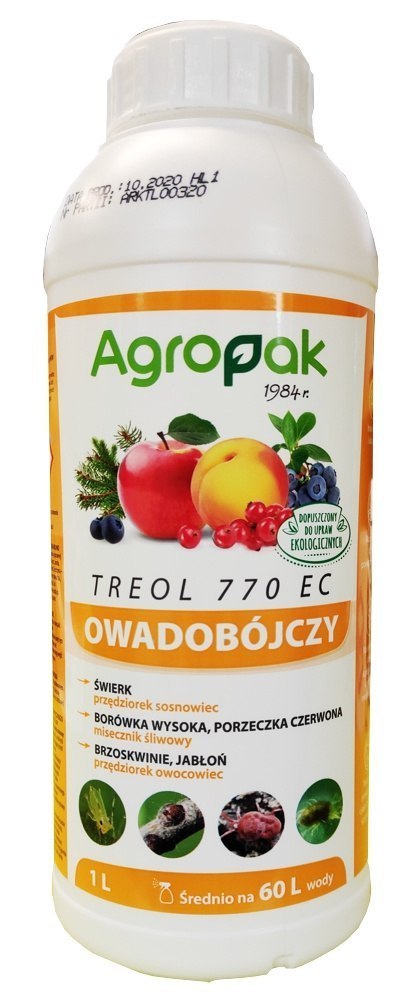Treol 770 EC 1L Owadobójczy na Przędziorka Ochojniki -zamiennik Promanal- (R) Treol 770 EC 1L Owadobójczy na Przędziorka Ochojniki -zamiennik Promanal- (R)