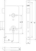 ZAMEK WPUSZCZANY LOB 72/50MM NA WKŁADKĘ ZAMEK WPUSZCZANY LOB 72/50MM NA WKŁADKĘ