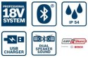 RADIO AKUMULATOROWE GPB 18V-2 C FM BLUETOOTH 0*AH RADIO AKUMULATOROWE GPB 18V-2 C FM BLUETOOTH 0*AH