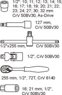 WKŁAD DO SZUFLADY ZESTAW NASADEK 1/2'' 24 CZĘŚCI WKŁAD DO SZUFLADY ZESTAW NASADEK 1/2'' 24 CZĘŚCI