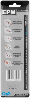 NÓŻ, NOŻYK Z OSTRZEM ŁAMANYM ALUMINIOWY BEZPIECZNY 18MM NÓŻ, NOŻYK Z OSTRZEM ŁAMANYM ALUMINIOWY BEZPIECZNY 18MM