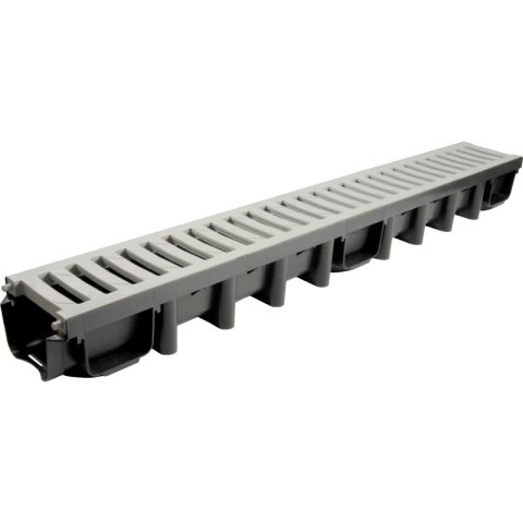 ODWODNIENIE LINIOWE 1000*98 KANAŁ Z KRATĄ PVC A15 POPIEL