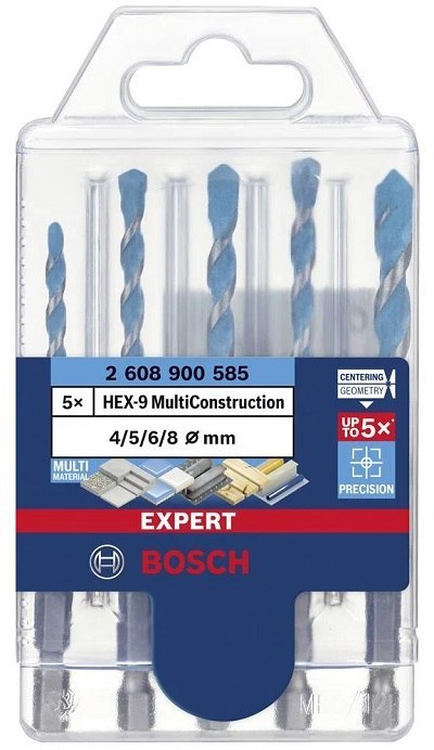 ZESTAW WIERTEŁ EXPERT MULTICONSTRUCTION HEX-9 SET 5PC