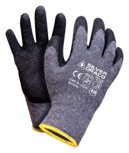 RĘKAWICE DZIANINOWE POWLEKANE GUMĄ SILVER DRACO CZARNE 9