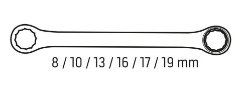 KLUCZE PŁASKO-OCZK. Z GRZECH. I PRZEŁĄCZ.ZESTAW 6SZT