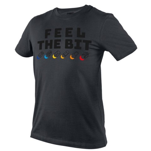 T-SHIRT Z NADRUKIEM FEEL THE BIT ROZMIAR L