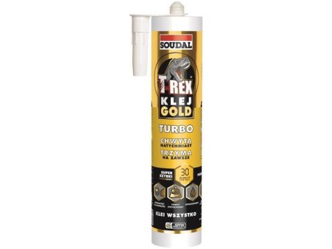KLEJ MONTAŻOWY HYBRYDOWY 290ML T-REX GOLD TURBO KLEJ MONTAŻOWY HYBRYDOWY 290ML T-REX GOLD TURBO