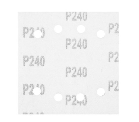PAPIER ŚCIERNY KWADRAT P240 113*113MM, 8 OTW. 5 SZT. PAPIER ŚCIERNY KWADRAT P240 113*113MM, 8 OTW. 5 SZT.