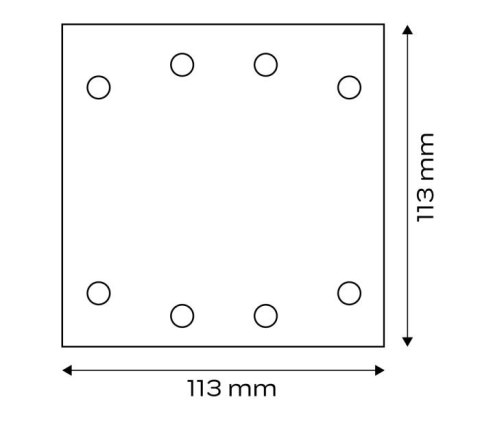 PAPIER ŚCIERNY KWADRAT P80 113*113MM, 8 OTW. 5 SZT. PAPIER ŚCIERNY KWADRAT P80 113*113MM, 8 OTW. 5 SZT.