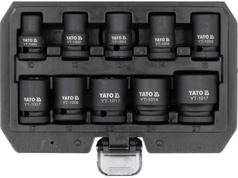 ZESTAW NASADEK UDAROWYCH KRÓTKICH 1/2'' 10 SZT. 10-27 MM ZESTAW NASADEK UDAROWYCH KRÓTKICH 1/2'' 10 SZT. 10-27 MM