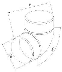 KOLANO KANAŁU OKRĄGŁEGO 100MM 90' KOLANO KANAŁU OKRĄGŁEGO 100MM 90'
