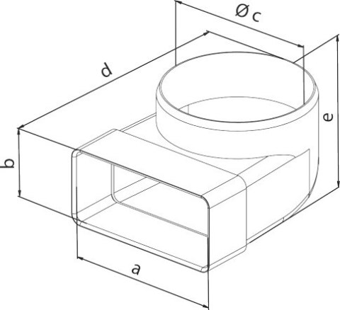KOLANO ŁĄCZNIKOWE ZMIENNE KANAŁU PŁASKIEGO 220*55 FI 125MM KOLANO ŁĄCZNIKOWE ZMIENNE KANAŁU PŁASKIEGO 220*55 FI 125MM
