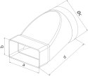 ŁĄCZNIK 220*55 O PRZEKROJU ZMIENNYM FI 125MM ŁĄCZNIK 220*55 O PRZEKROJU ZMIENNYM FI 125MM
