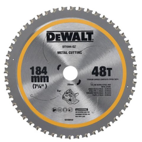 PIŁA TARCZOWA DO METALU 184*20MM 48T DEWALT PIŁA TARCZOWA DO METALU 184*20MM 48T DEWALT