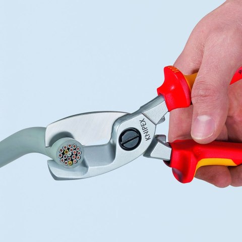 NOŻYCE DO KABLI IZOLOWANE PODWÓJNE OSTRZE 200MM KNIPEX