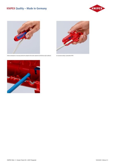 UNIWERSALNE NARZĘDZIE DO ŚCIĄGANIA IZOLACJI KNIPEX