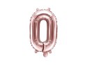 Balon foliowy Cyfra '0', 35cm, różowe złoto Balon foliowy Cyfra '0', 35cm, różowe złoto
