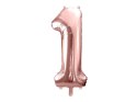 Balon foliowy Cyfra '1', 86cm, różowe złoto Balon foliowy Cyfra '1', 86cm, różowe złoto