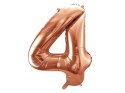 Balon foliowy Cyfra '4', 86cm, różowe złoto Balon foliowy Cyfra '4', 86cm, różowe złoto