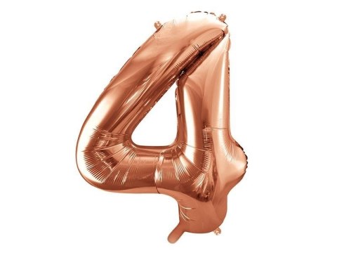 Balon foliowy Cyfra '4', 86cm, różowe złoto Balon foliowy Cyfra '4', 86cm, różowe złoto