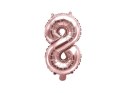 Balon foliowy Cyfra 8, 35cm, Rose Gold różowe złoto Balon foliowy Cyfra 8, 35cm, Rose Gold różowe złoto