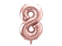 Balon foliowy Cyfra '8', 86cm, różowe złoto Balon foliowy Cyfra '8', 86cm, różowe złoto