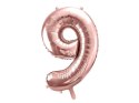 Balon foliowy Cyfra '9', 86cm, różowe złoto Balon foliowy Cyfra '9', 86cm, różowe złoto
