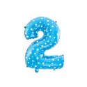 Cyfra 0 Balon Foliowy - 40 cm Niebieska Cyfra 0 Balon Foliowy - 40 cm Niebieska