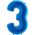 Balon Foliowy Cyfra 3 Niebieska - 102 cm Grabo Balon Foliowy Cyfra 3 Niebieska - 102 cm Grabo
