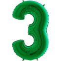 Balon foliowy Cyfra 3 Zielona - 102 cm Grabo Balon foliowy Cyfra 3 Zielona - 102 cm Grabo