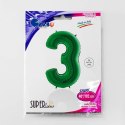 Balon foliowy Cyfra 3 Zielona - 102 cm Grabo Balon foliowy Cyfra 3 Zielona - 102 cm Grabo