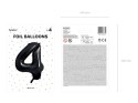 Balon foliowy Cyfra 4 czarna, 86cm Balon foliowy Cyfra 4 czarna, 86cm