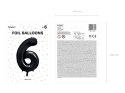 Balon foliowy Cyfra 6 czarna, 86cm Balon foliowy Cyfra 6 czarna, 86cm