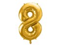 Balon foliowy Cyfra 8, 86cm, złoty Balon foliowy Cyfra 8, 86cm, złoty