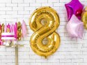Balon foliowy Cyfra 8, 86cm, złoty Balon foliowy Cyfra 8, 86cm, złoty