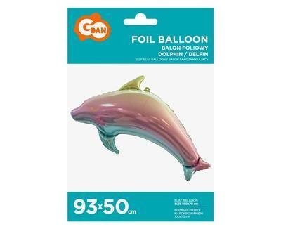 Balon foliowy DELFIN, tęczowy - 93 cm Balon foliowy DELFIN, tęczowy - 93 cm