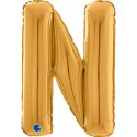 Balon foliowy Litera N, 66cm, Złota Balon foliowy Litera N, 66cm, Złota