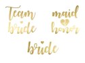 Tatuaże zmywalne Wieczór panieński, Team Bride, złote 13 szt. Tatuaże zmywalne Wieczór panieński, Team Bride, złote 13 szt.