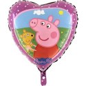 Balon Foliowy Serce Świnka Peppa różowa, 46cm Balon Foliowy Serce Świnka Peppa różowa, 46cm