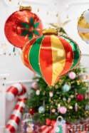Balon foliowy Bombka zielono czerwona 51x49 cm Balon foliowy Bombka zielono czerwona 51x49 cm