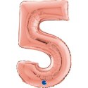 Balon foliowy Cyfra 5 Rose Gold - 66 cm Grabo Balon foliowy Cyfra 5 Rose Gold - 66 cm Grabo