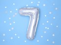 Balon foliowy Cyfra 7, 35cm, srebrny Balon foliowy Cyfra 7, 35cm, srebrny
