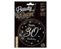 Balon foliowy Happy 30 Birthday, czarny srebrny nadruk, 46 cm Balon foliowy Happy 30 Birthday, czarny srebrny nadruk, 46 cm