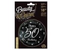 Balon foliowy Happy 50 Birthday, czarny srebrny nadruk, 46 cm Balon foliowy Happy 50 Birthday, czarny srebrny nadruk, 46 cm