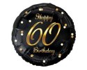 Balon foliowy Happy 60 Birthday, czarny złoty nadruk, 46 cm Balon foliowy Happy 60 Birthday, czarny złoty nadruk, 46 cm