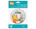Balon foliowy Happy Birthday Rudy lis, 45 cm Balon foliowy Happy Birthday Rudy lis, 45 cm