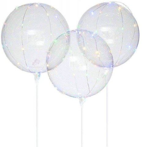 Balon przeźroczysty bobo z lampkami led na patyku 50cm, 1 kompl. Balon przeźroczysty bobo z lampkami led na patyku 50cm, 1 kompl.