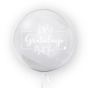 Balon przezroczysty z nadrukiem Gratulacje, 45cm