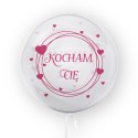 Balon przezroczysty z nadrukiem Kocham Cię, różowy 45cm