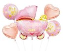 Balony foliowe - zestaw Wózek, różowy, 5 szt. Balony foliowe - zestaw Wózek, różowy, 5 szt.